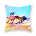 Axyaa Animal Print Pillow Cover - 45x45cm Square Polyester Decorative Cushion