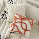 Axyaa Ivory Chenille Abstract Line Art Cushion Cover 45X45cm