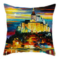 Axyaa Printed Landscape Cotton Linen Pillow Cover for Home Decor 45x45cm