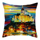 Axyaa Printed Landscape Cotton Linen Pillow Cover for Home Decor 45x45cm