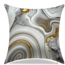 Axyaa Marble & Gold Abstract Pattern Pillow Covers for Sofa, Bedroom, Car
