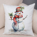 Axyaa Winter Snowman Print Pillowcase Set for Christmas Day Party Décor & Home Gift