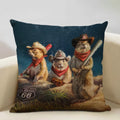 Axyaa Bullfighting Dog Cushion Cover - 45x45cm Linen Pillowcase for Home Decor