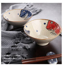 Axya Hand-Painted Bamboo Hat Bowl 5 Inch High Foot Ceramic Bowl