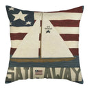 Marine Ship Print Linen Cushion Cover for Home Sofa Decor by Axyaa