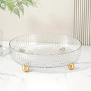 Axyaa Rotating Cosmetic Organizer: Transparent Display Shelf for Makeup Storage