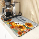 Axyaa Coffee Mat: Absorbent Dish Drying Mat for Kitchen and Bathroom