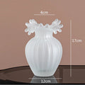 Axyaa Geometric Wavy Stripes Glass Vase Frosted Transparent Hydroponics Wedding Home Decor