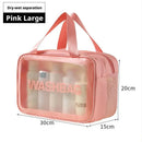 Axyaa Travel Toiletry Storage Bag: Portable Makeup Organizer for Dry/Wet Cosmetics.
