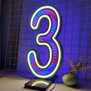 Axyaa Starry Sky Neon Number Sign Double-Sided Light for Party Decor
