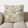 Axyaa Floral Pearl Accent Throw Pillow Coral Sofa Bedroom Car Cushion Cover