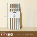 Axyaa Alloy Premium Chopsticks Set 5 Colours Non-Slip & Anti-bacterial 5 Pairs