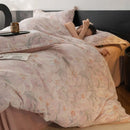Axyaa Warmth Milk Velvet Bedding Set with Flower Print - Queen King Size