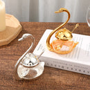 Axyaa Swan Sugar Cup & Seasoning Bottle Set - Elegant Zinc Alloy Glass Kitchen Decor