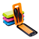 Axyaa Portable Travel Cutlery Set - 3 Pcs Camping Tableware Fork Spoon Chopsticks Picnic