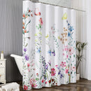 Axyaa Floral Fabric Shower Curtain for Rustic Bathroom Decor