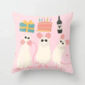 Axyaa Cute Animal Print Polyester Pillowcase for Bedroom Living Room 45x45cm