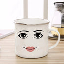 Axyaa Woman Face Enamel Travel Coffee Mug - Funny Gamer Gift