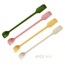Axyaa Double Head Silicone Spatula Set for Jar Makeup & Cake - 4Pcs