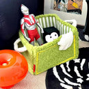 Axyaa Foldable Storage Basket: Cute Baby Diaper Clothes Toys Organizer & Decor