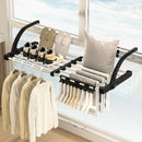 Axyaa Foldable Balcony Clothes Drying Rack - Portable, Retractable, and Space-Saving