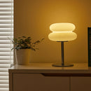 Axyaa Creamy Style Table Lamp with USB Plug, Tri-Color Dimming for Bedroom, Living Room