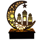 Wooden Moon Star LED Lights Decor for Eid Mubarak Night Light by Axyaa