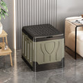 Axyaa Portable Folding Toilet with Lid Trash Bin for Camping Travel