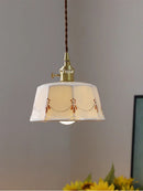 Axyaa Brass Ceramic Pendant Ceiling Lamps with Switch, Modern Hanging Lighting Fixtures