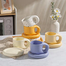 Axyaa Splash Ink Ceramic Mug with Saucer, 400ml