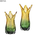 Axyaa Green Glass Vase Hydroponics Pot Table Floral Room Decoration