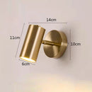 Axyaa Nordic Bedroom Wall Sconce Lamp Rotating Spotlight, Gold Black
