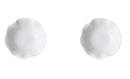 Axyaa French Ruffled Ceramic Deep Plate | Elegant White 3D Relief Design