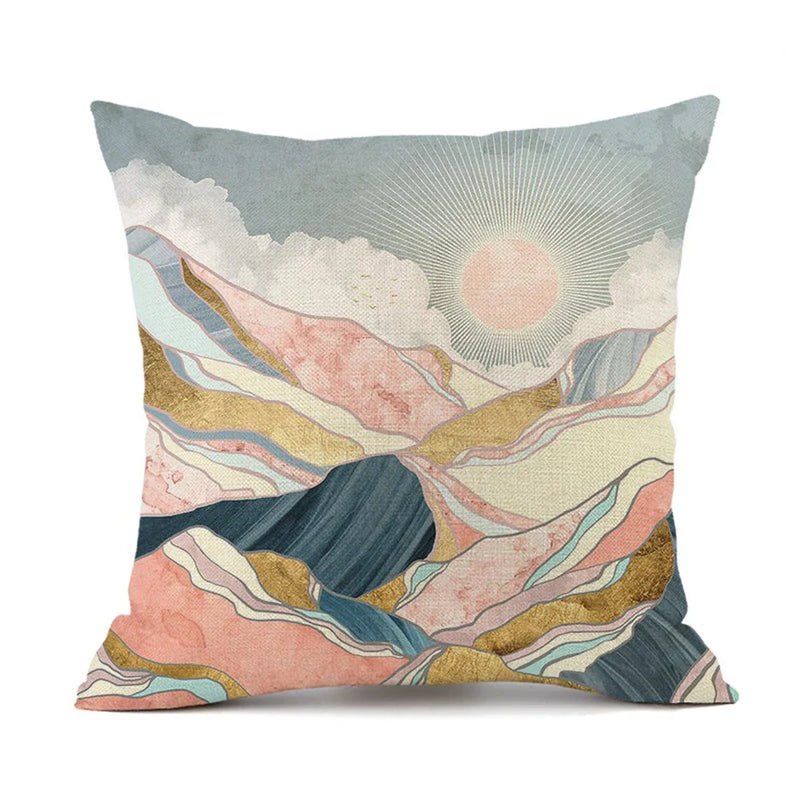 Axyaa Sunset Cactus Desert Cushion Cover - Home Decor Sofa Pillow Case
