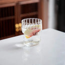 Axyaa 300ML Ins Iced Milk Glass Cups, Ribbed Drinking Glasses for Cocktail Beer Juice