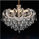 Axyaa Chrome Crystal Chandelier: Modern Candle Hanging Lamp for Foyer & Restaurant
