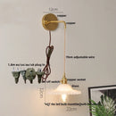 Axyaa Vintage Glass Wall Light with Adjustable LED and Pull Chain Switch