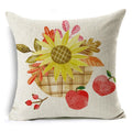 Axyaa Pumpkin Plant Linen Throw Pillowcases for Home Decor