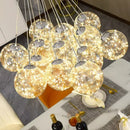 Axyaa Nordic Soot Amber Clear Glass Chandelier for Living Room Bedroom & Home Decor