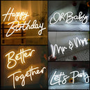 Axyaa Neon Happy Birthday Mr & Miss Lighted Sign Clear Background LED Decoration