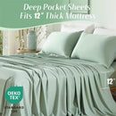 Axyaa 100% Organic Bamboo Silky Bed Sheet Set - Luxuriously Soft Hotel Bedding