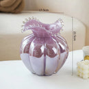 Axyaa Glass Vase: Pumpkin Flower Bud Shape Plant Pots for Table Decor