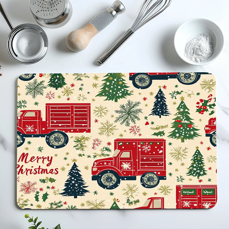Axyaa Christmas Tree Drying Mat - Quick Dry Kitchen & Bathroom Drain Pad