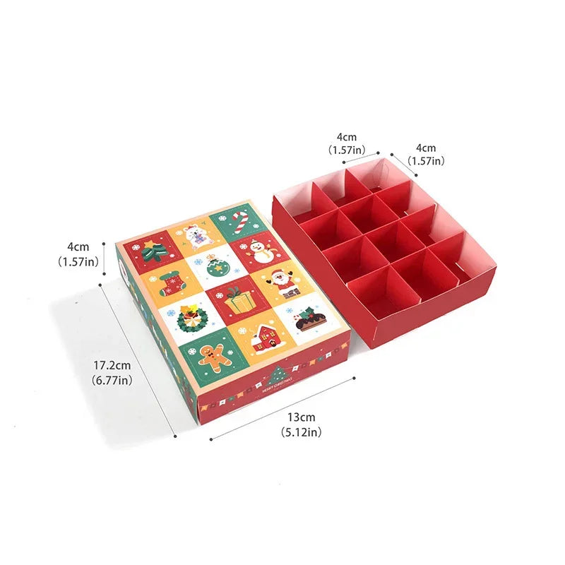 Axyaa 12 Grids Calendar Surprise Gift Box Kids Xmas Candy Party Decor