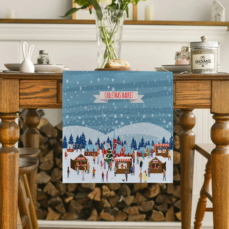 Axyaa Christmas Farmhouse Table Runner Holiday Decor Party Wedding