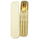 Axyaa Black Gold Stainless Steel Cutlery Set in Storage Box