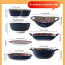Axyaa Bohemian Ceramic Dinnerware Set: 8-Piece Elegant Tableware