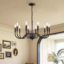 Axyaa Rustic Industrial Candle Chandelier Pendant Light for Living Room Dining Bar