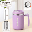 Axyaa Double Wall Insulated Stainless Steel Coffee Mug with Handle, Lid, Tea Infuser - 500ML