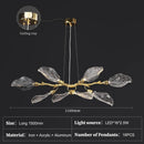 Axyaa Modern Leaf Pendant Chandelier - Luxury French Resin Ceiling Lamp